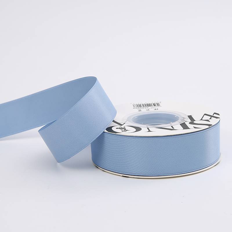 Satin-Blumenband - Blau - Rolle 2,5 cm x 18 m