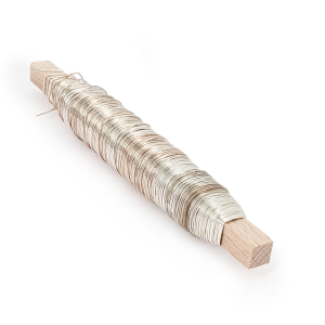 Silberner Floristendraht auf Stiel - 0,5 mm