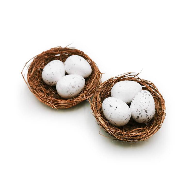 Wachtelei Styrofoam im Nest - Packung mit 2