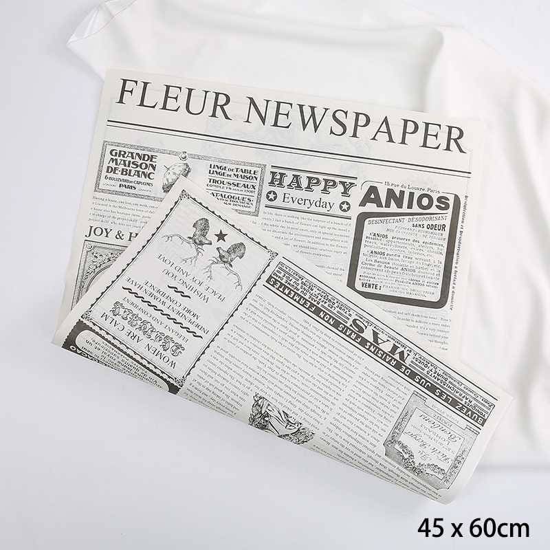 Floristische Papier - Weiße Zeitung - Bögen 45x60 cm - 10 Stk.
