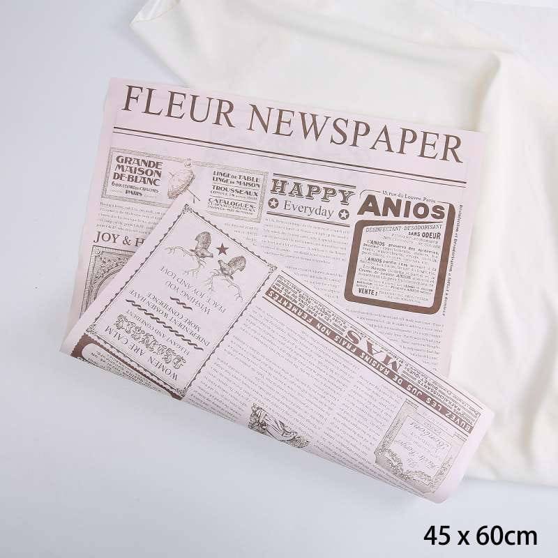 Floristische Papier - Rosa Zeitung - Bögen 45x60 cm - 10 Stk.