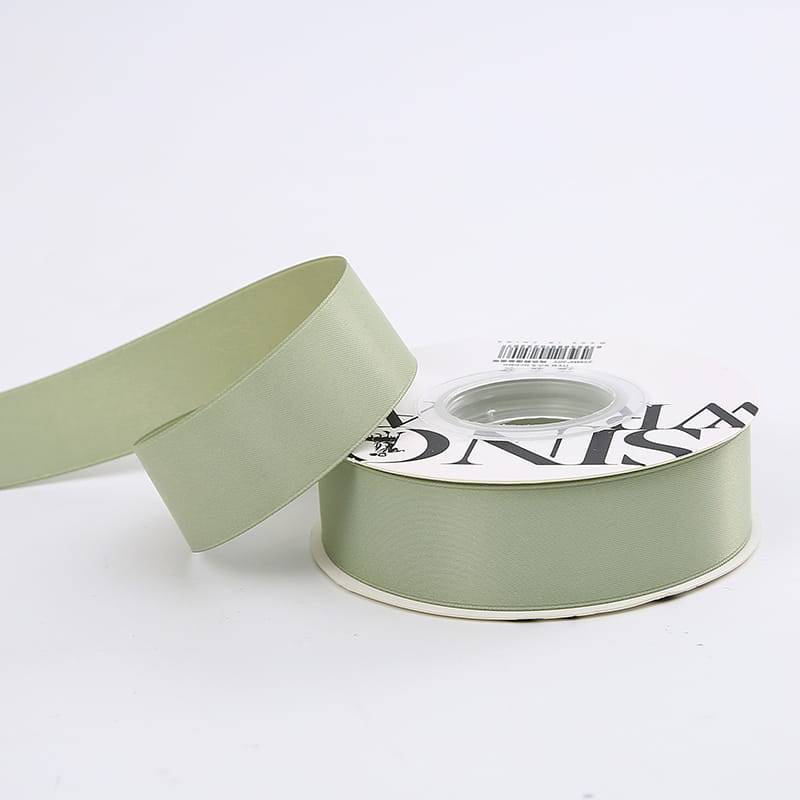 Satin-Blumenband - Grün - Rolle 2,5 cm x 18 m