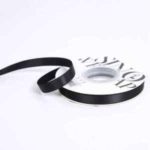 Satin-Blumenband - Schwarz - Rolle 1 cm x 18 m