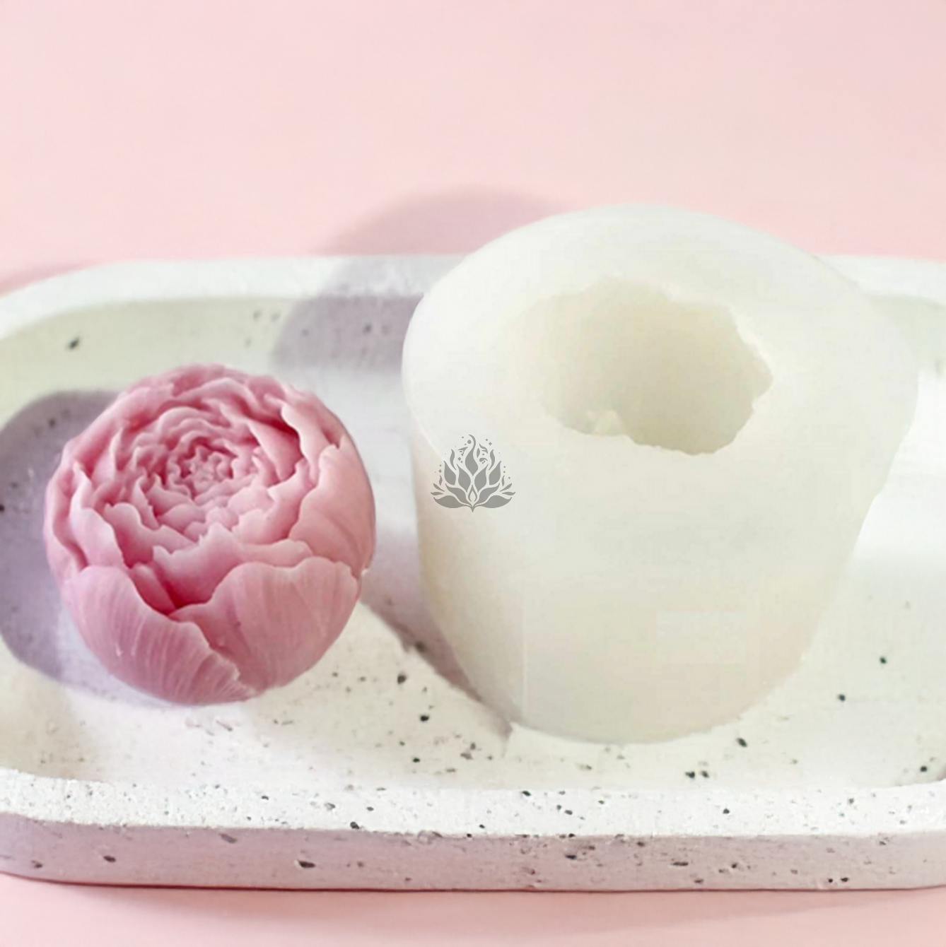 Silikonform für Kerzen - Pfingstrosenknospe