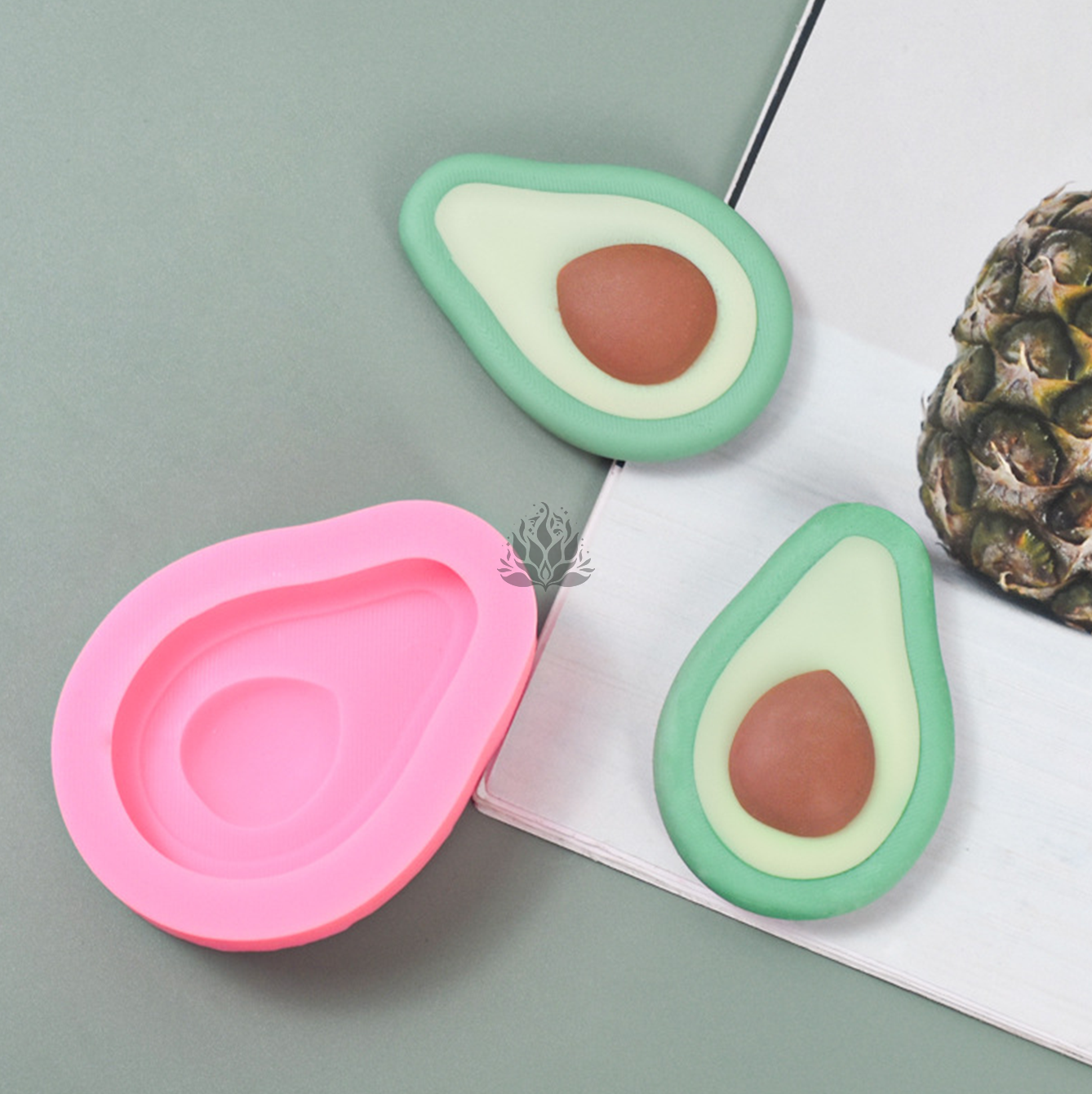 Silikonform für Kerzen - Avocado
