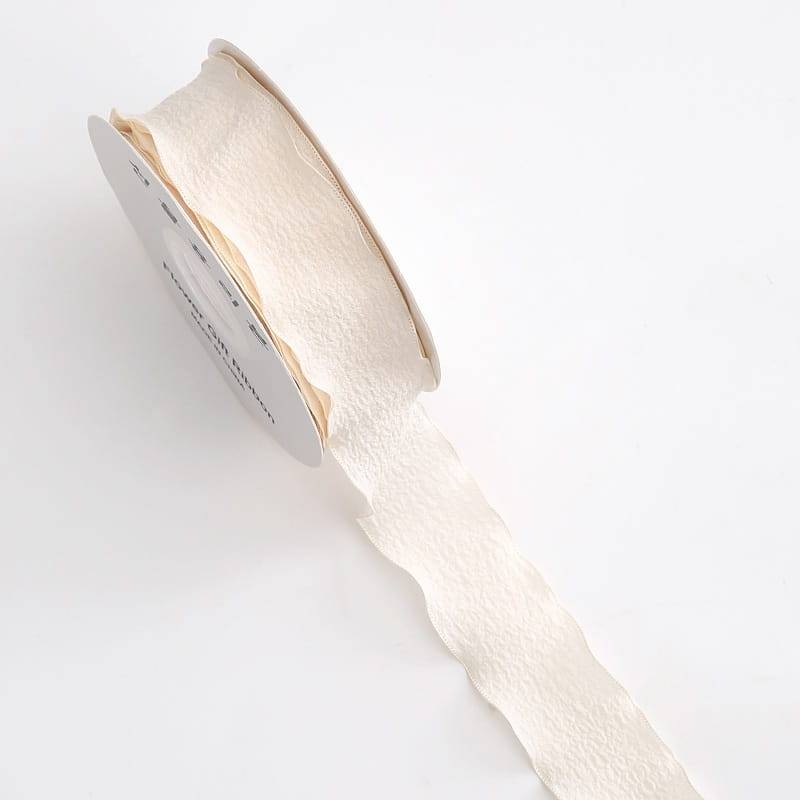 Schleife - Gebrochenes Weiß - Rolle 2,5 cm x 9 m