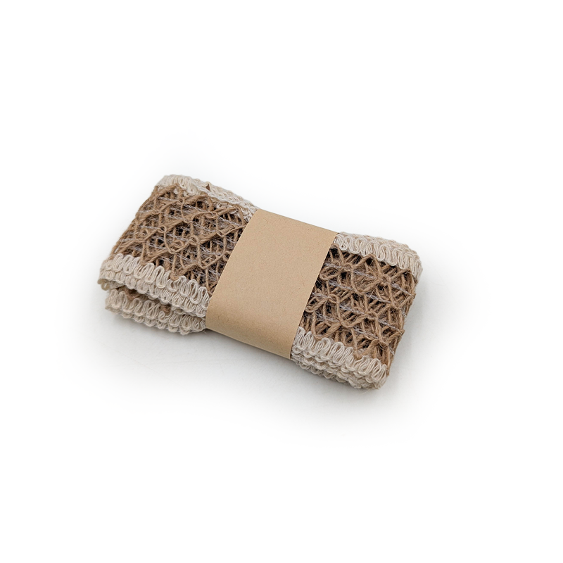 Floristikband aus Jute – Natur – Sechseck – Rolle 4cm × 2m