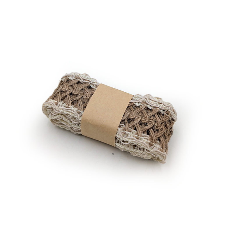 Floristikband aus Jute – Natur – Rustikales Karomuster – Rolle 4cm × 2m