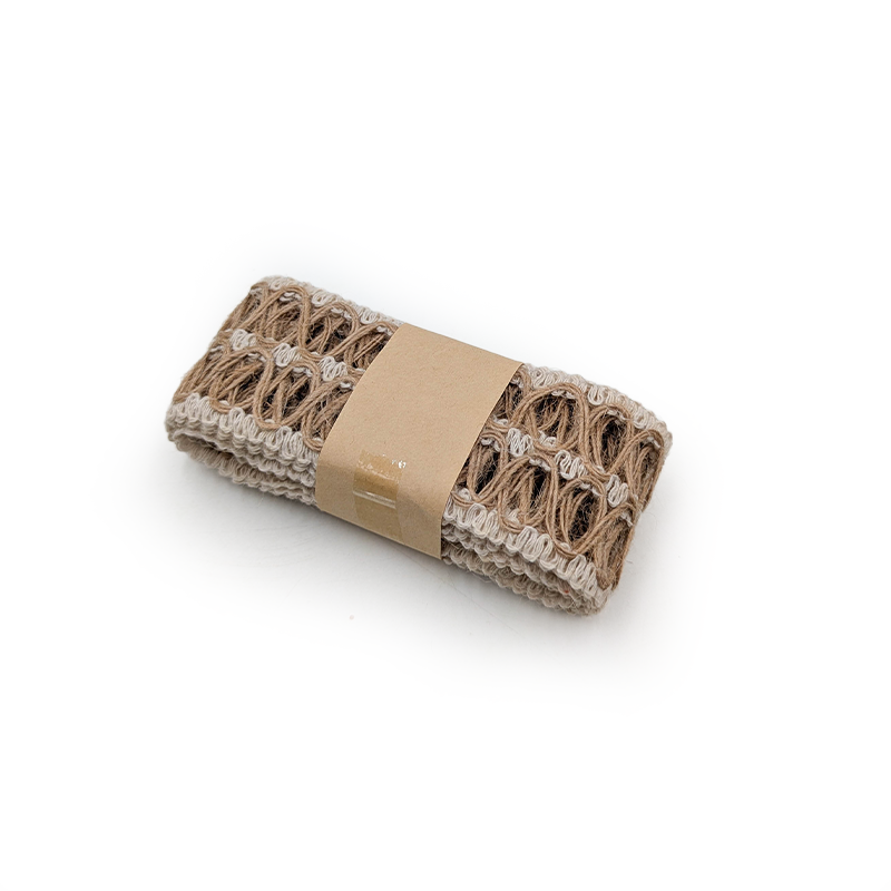 Floristikband aus Jute – Natur – Doppelschlaufen – Rolle 4cm × 2m