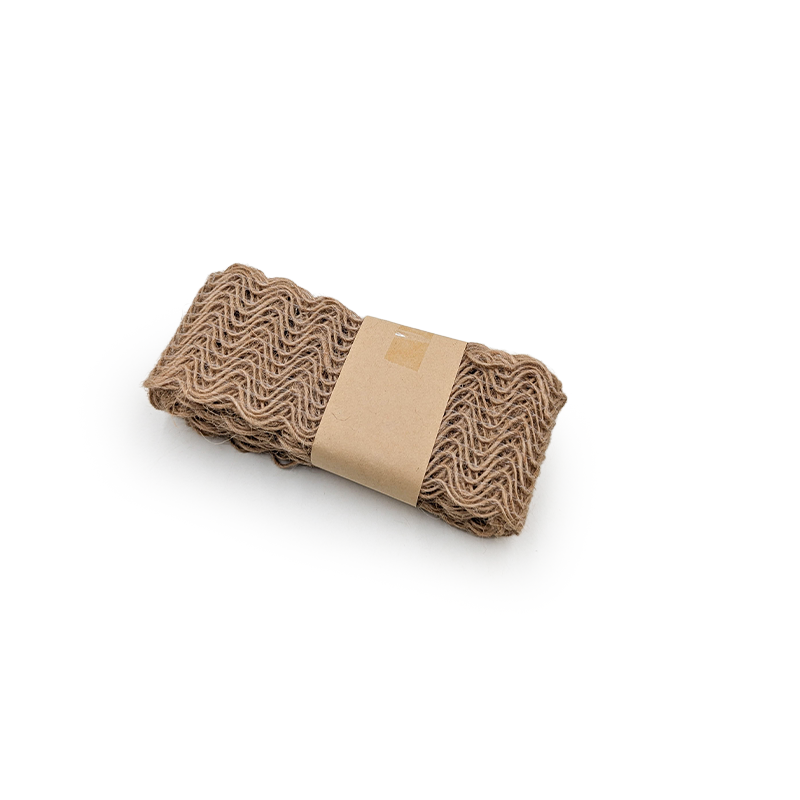 Floristikband aus Jute – Natur – Wellen – Rolle 4cm × 2m