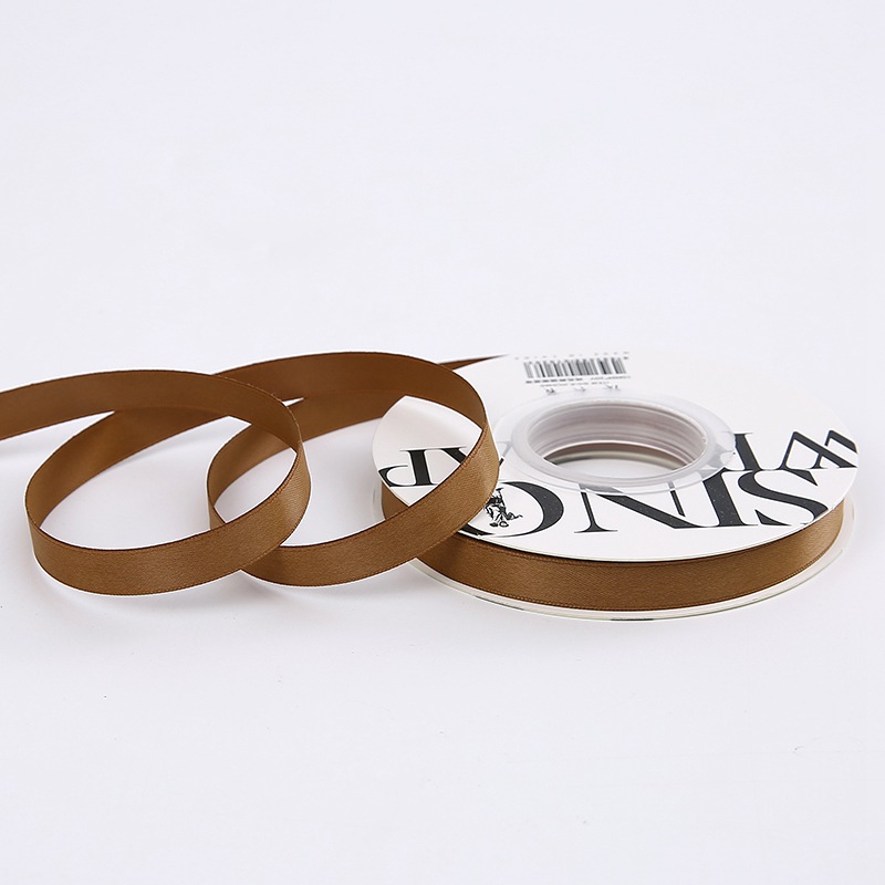 Satin-Blumenband - Braunes - Rolle 1 cm x 18 m