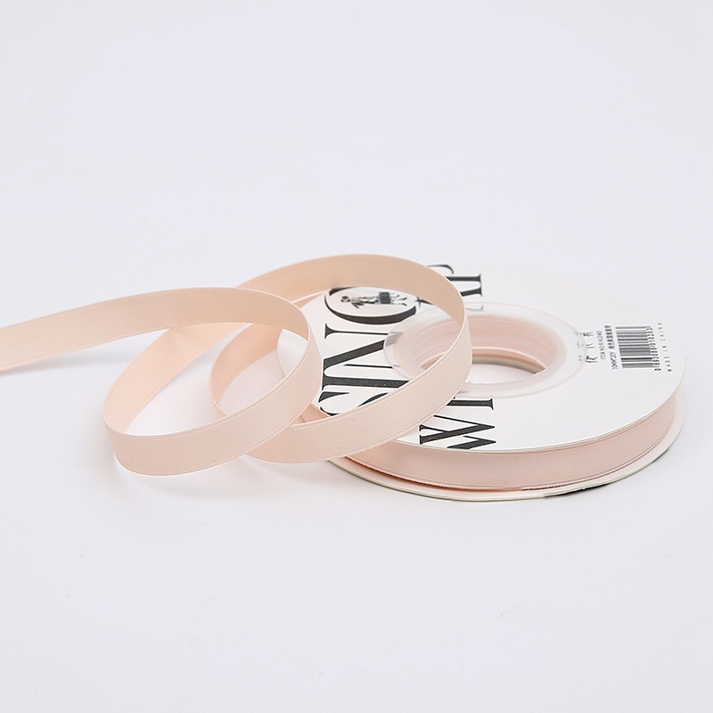 Satin-Blumenband - Hellrosa - Rolle 1 cm x 18 m