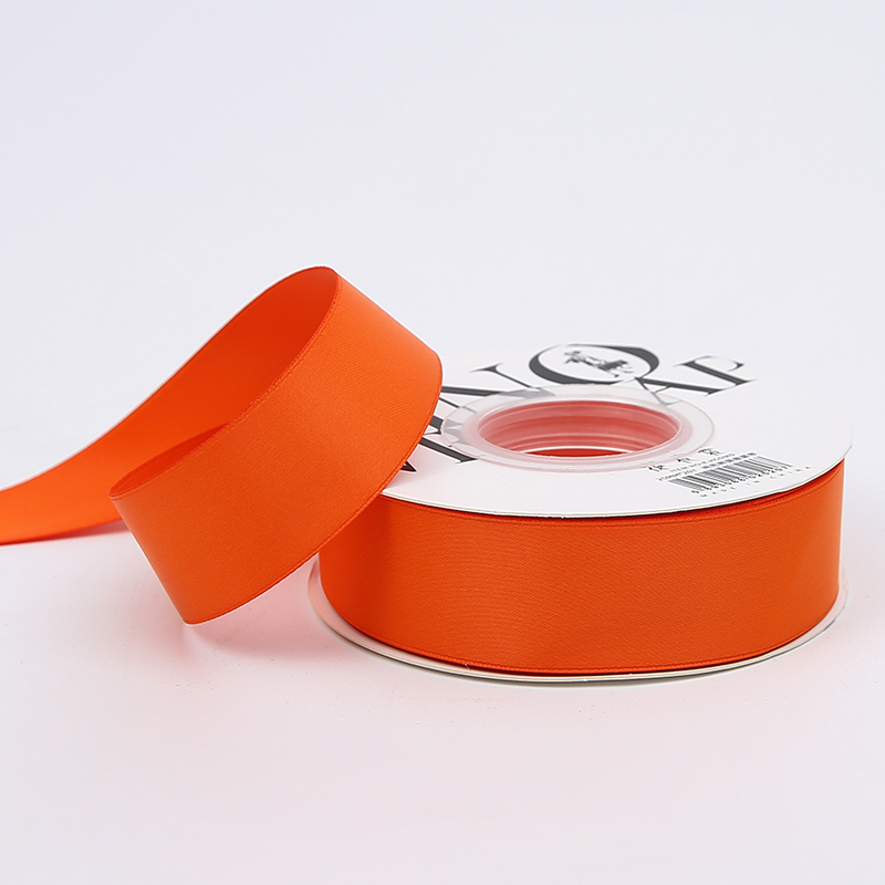Satin-Blumenband - Orange - Rolle 2,5 cm x 18 m
