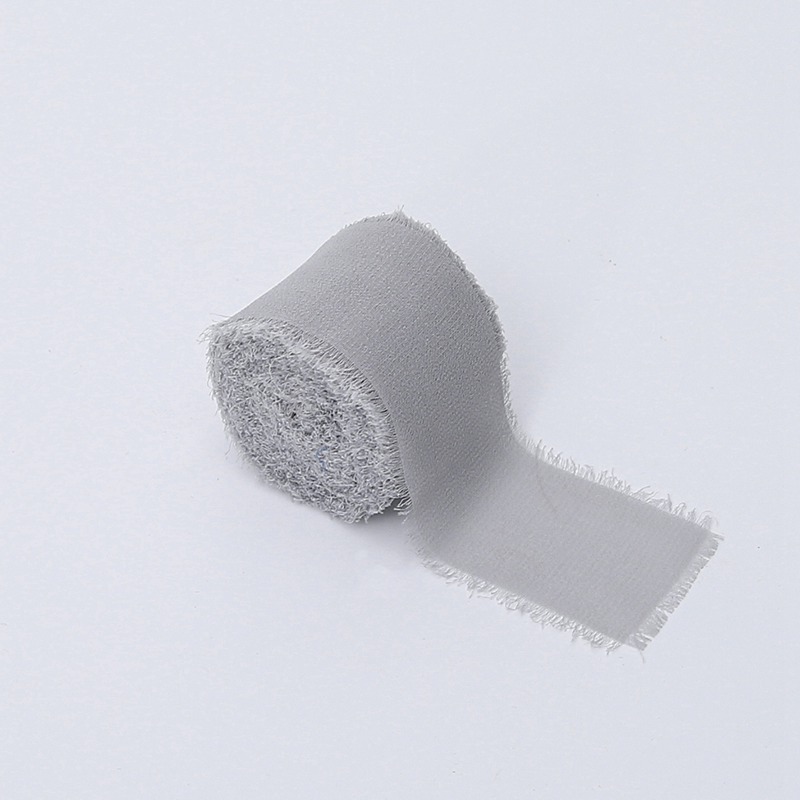 Floristikband – Chiffon – Hellgrau – Rolle 4 cm x 4,5 m