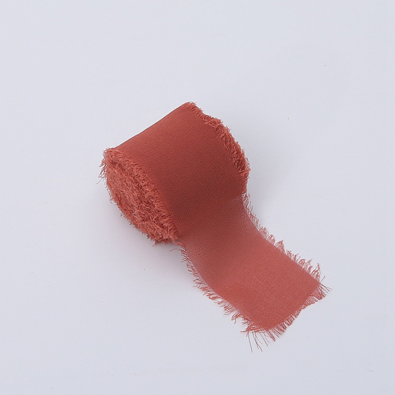 Floristikband – Chiffon – Ziegelrot – Rolle 4 cm x 4,5 m