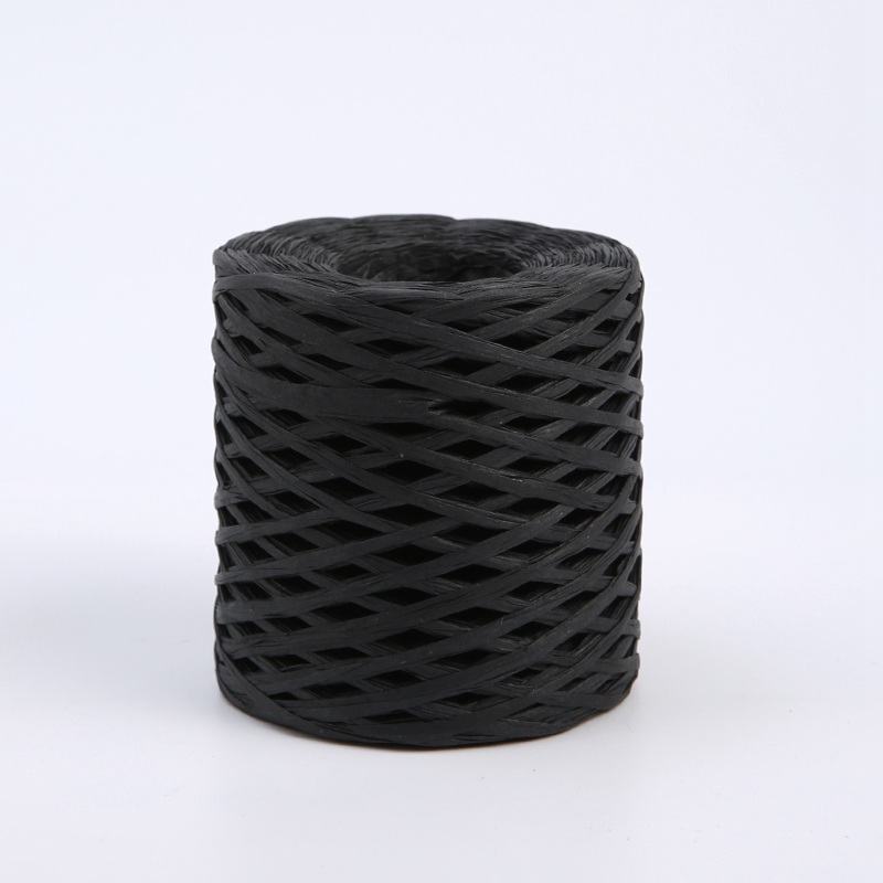 Dekorative Schnur – Synthetische Raffia – Schwarz  – Rolle 180 m
