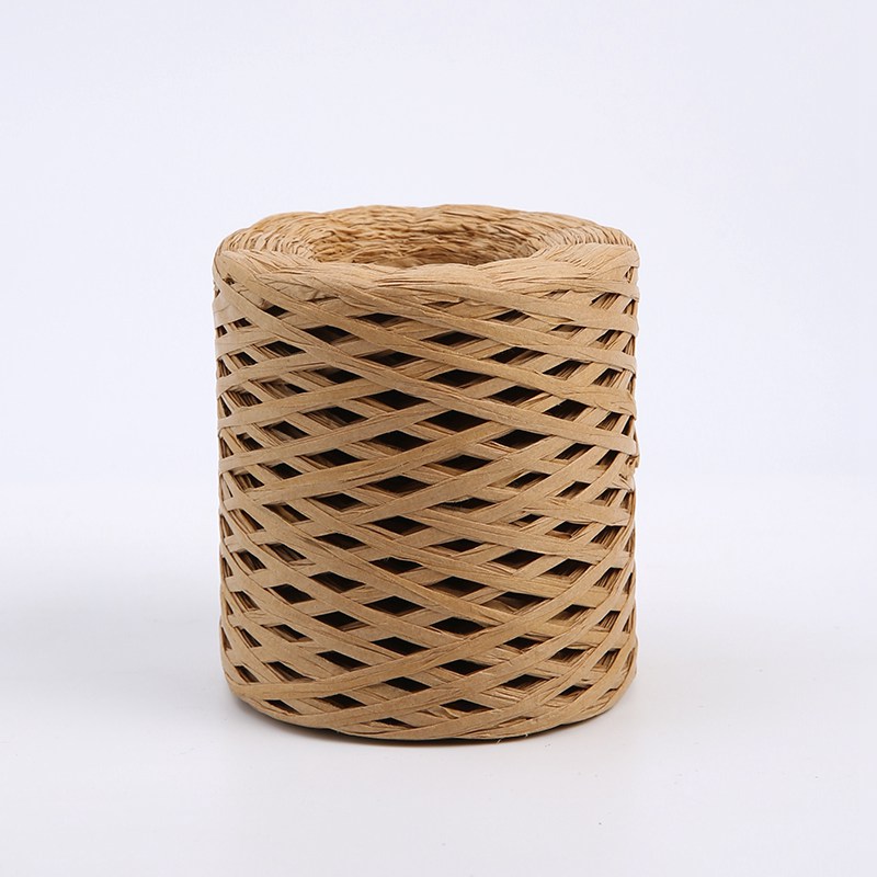 Dekorative Schnur – Synthetische Raffia – Naturbraun  – Rolle 180 m 