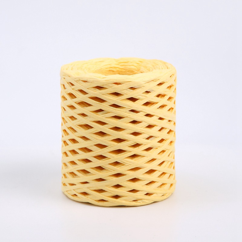 Dekorative Schnur – Synthetische Raffia – Hellgelb – Rolle 180 m 