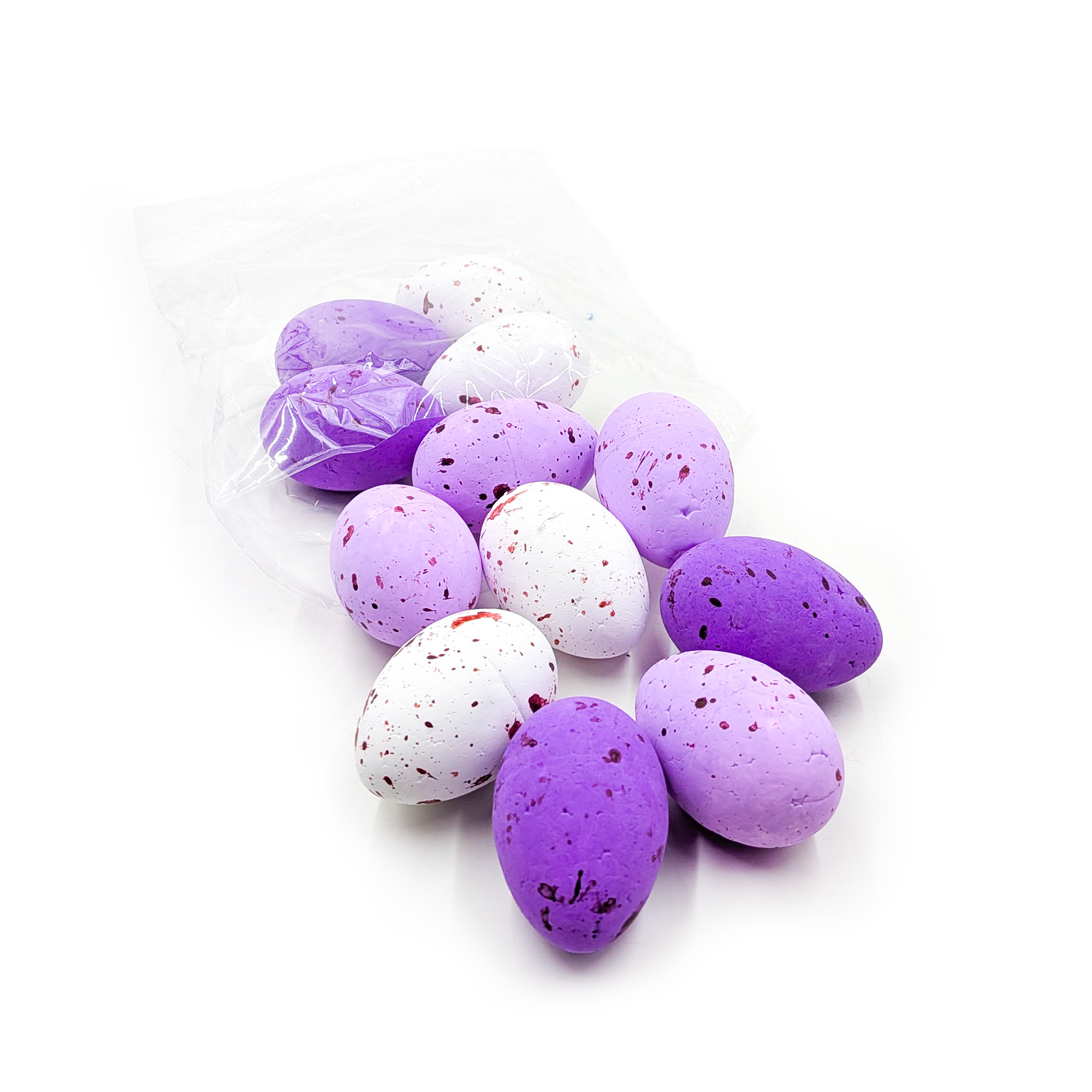 Styropor Wachtelei 6 cm – Lila Mix – Packung mit 12 Stück