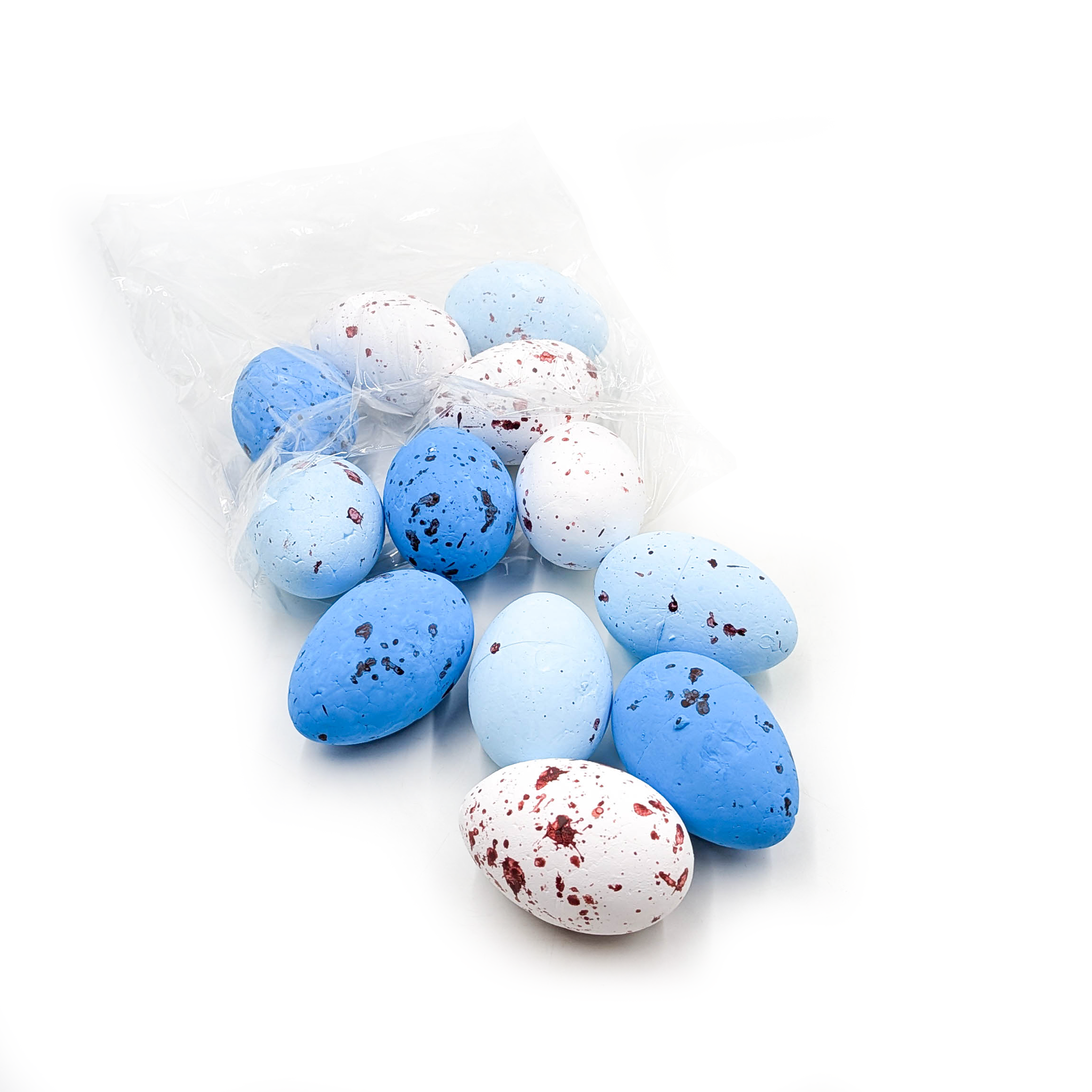 Styropor Wachtelei 6 cm – Blau Mix – Packung mit 12 Stück