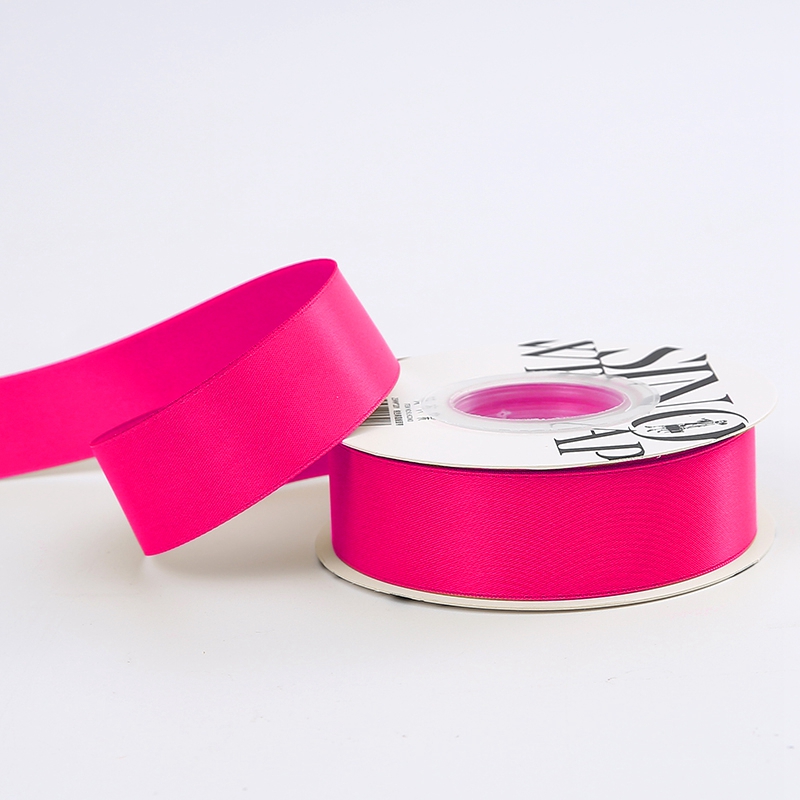 Satin-Blumenband - Fuchsia - Rolle 2,5 cm x 18 m 