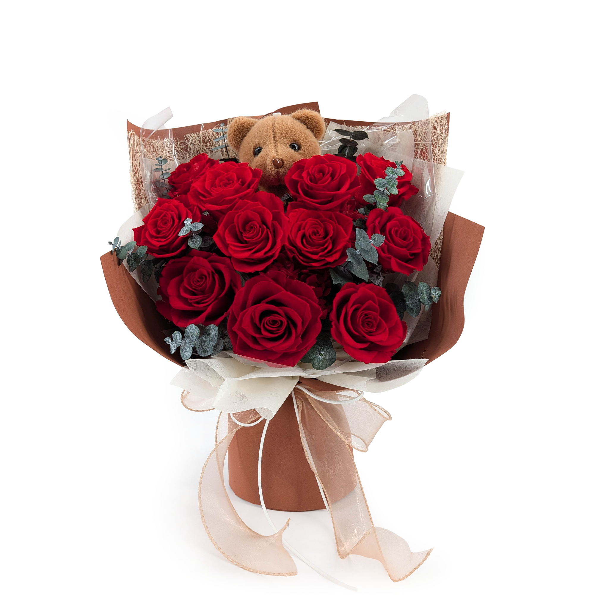 Premium-Blumenstrauß in Geschenkbox – EVERGIVE – A Lasting Gesture – Ruby Adore