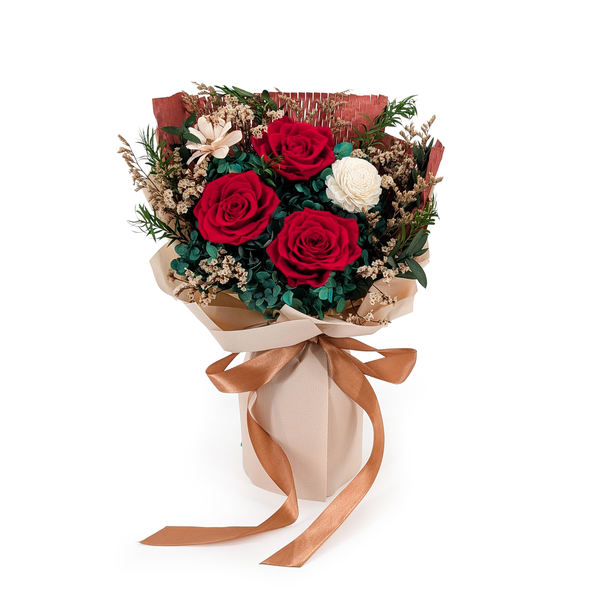 Premium-Blumenstrauß in Geschenkbox – EVERGIVE – A Lasting Gesture – Crimson Charm
