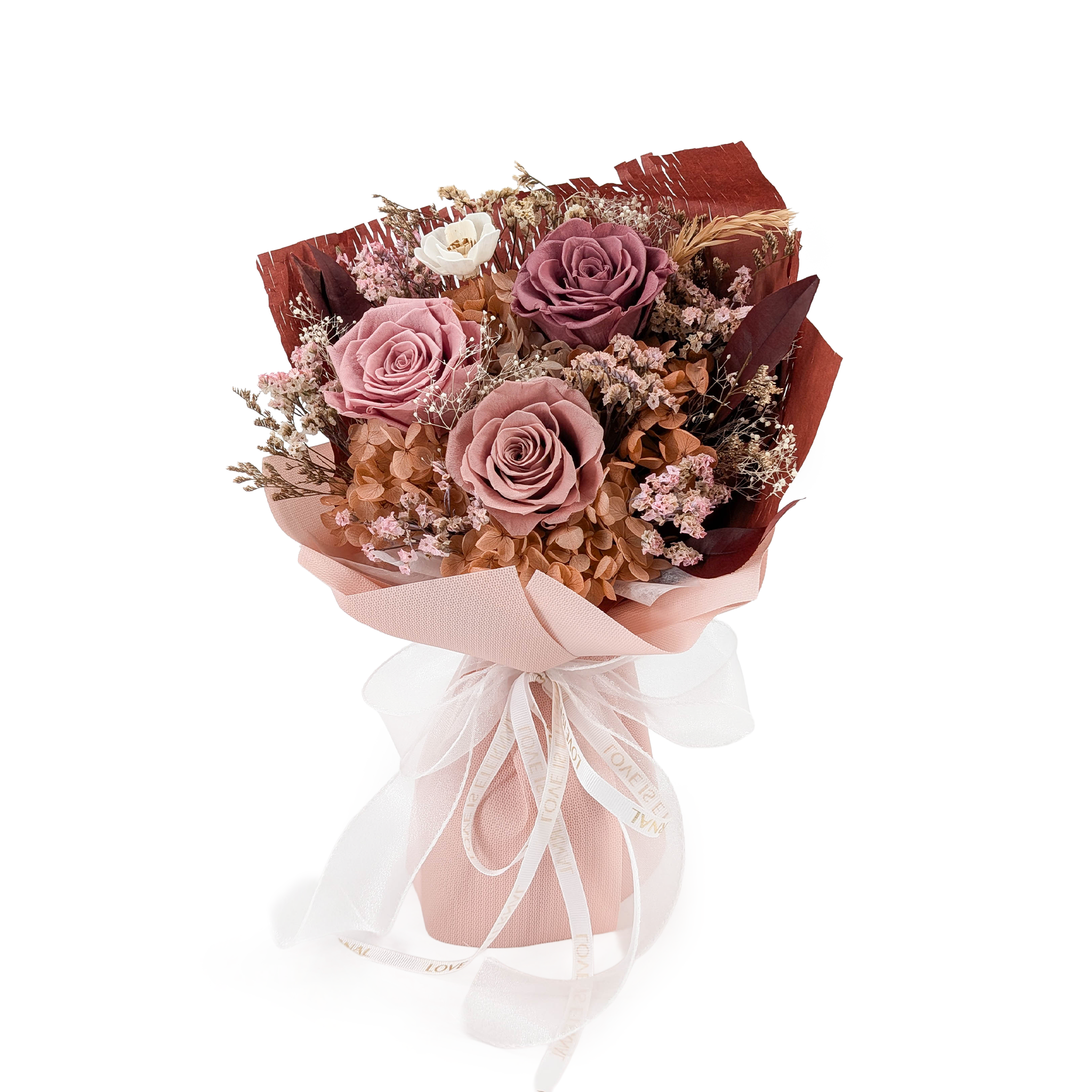 Premium-Blumenstrauß in Geschenkbox – EVERGIVE – A Lasting Gesture – Powder Charm
