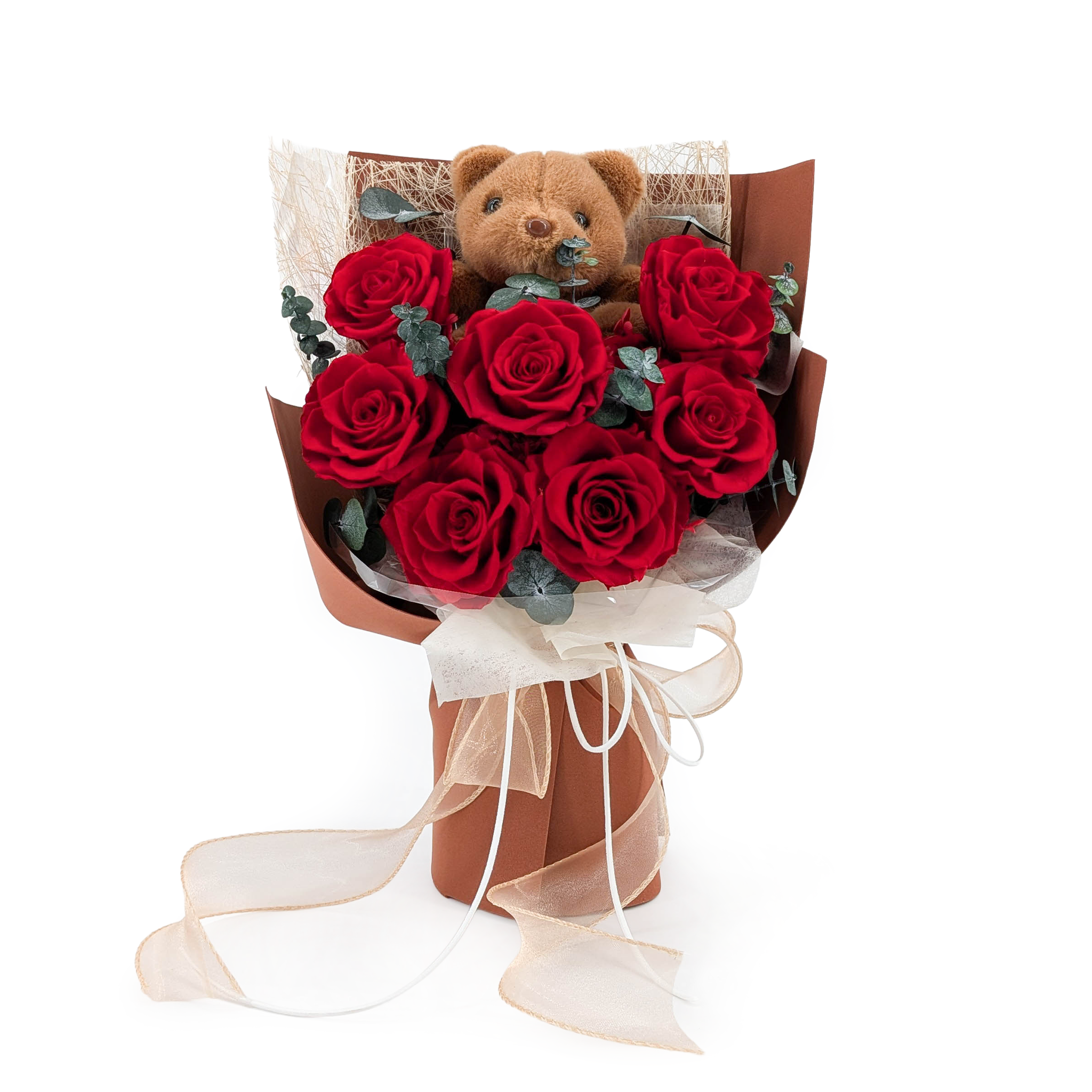 Premium-Blumenstrauß in Geschenkbox – EVERGIVE – A Lasting Gesture – Ruby Tenderness