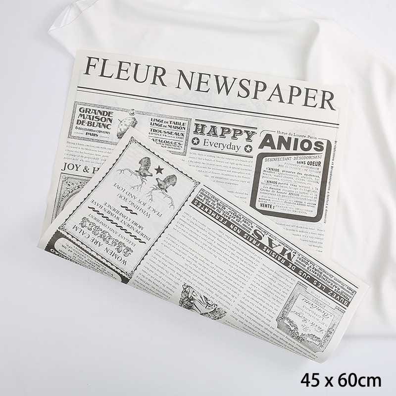 Floristische Papier - Weiße Zeitung - Bögen 45x60 cm - 10 Stk.