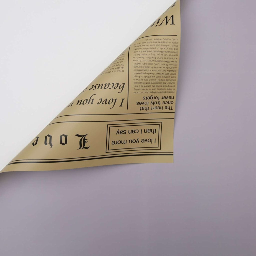 Floristische Folie - Zeitungsgrau Lila + Creme - Bögen 58x58 cm - 20 Stück
