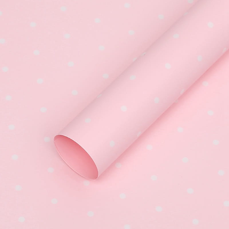 Floristische Folie - Punkte Pink - Bögen 58x58 cm - 20 Stück