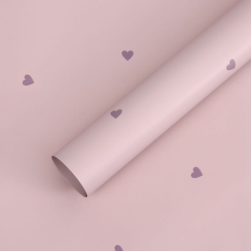 Floristische Folie - Herzen Pink Violett - Bögen 58x58 cm - 20 Stück