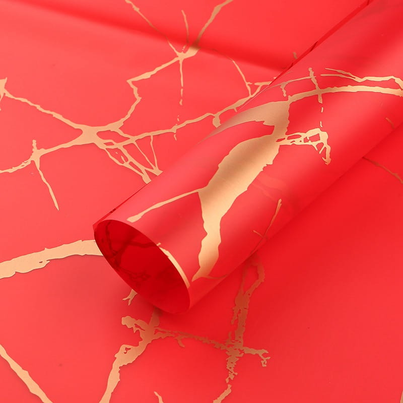 Floristische folie "Marble" Rot - Bögen 58x58 cm - 20 Stück