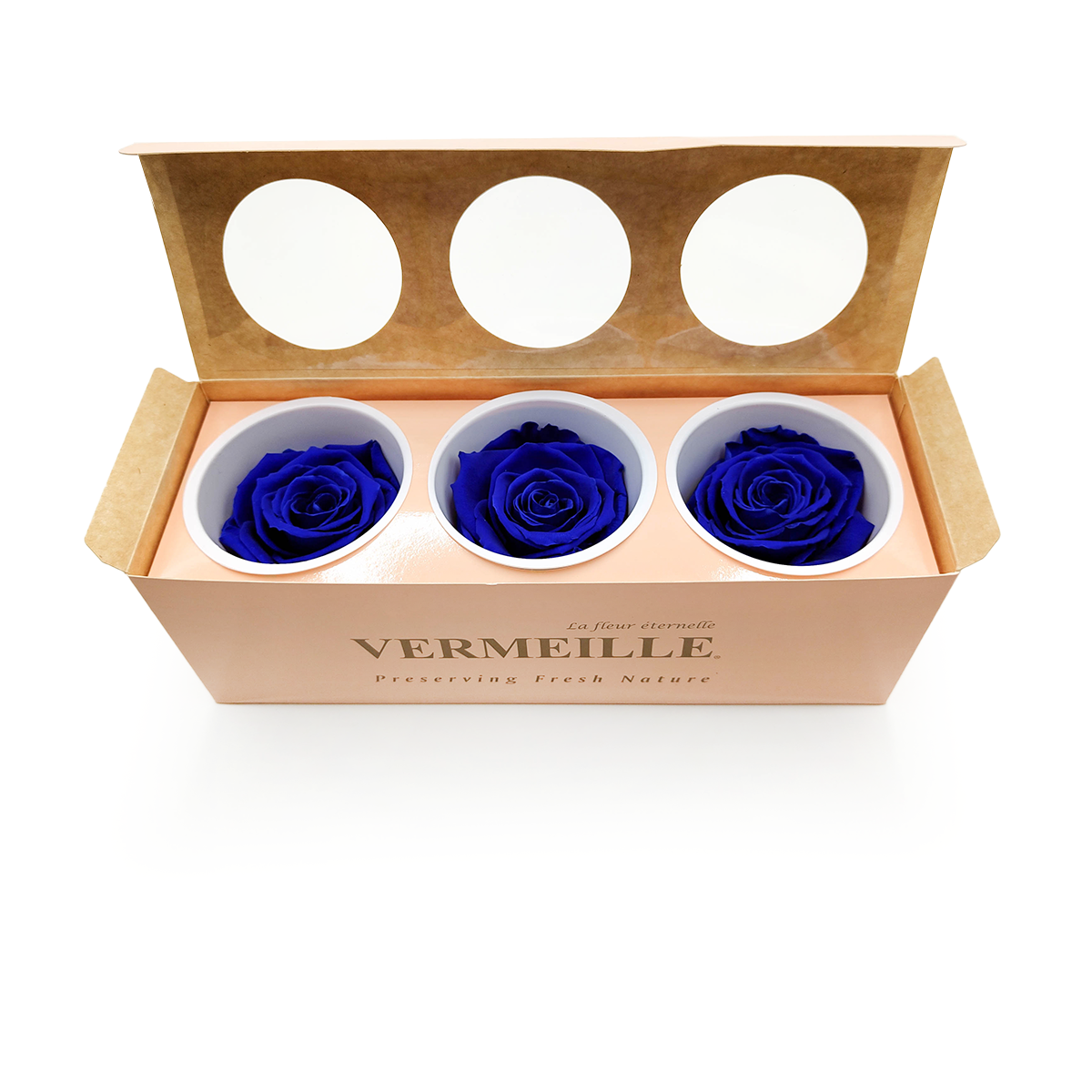 Stabilisierte Rose - Saphirblau - XL - 3 Stk