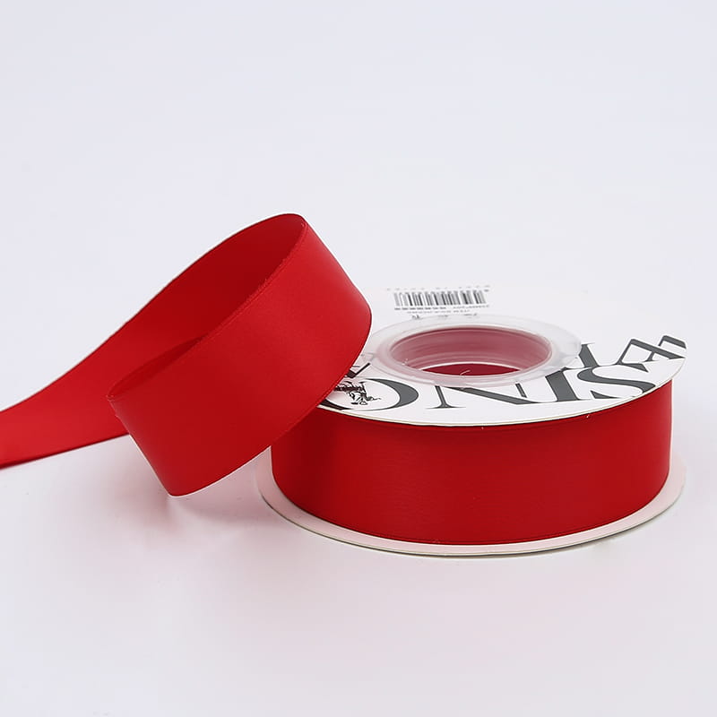 Satin-Blumenband - Rot - Rolle 2,5 cm x 18 m