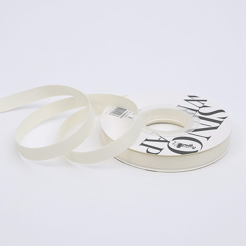 Satin-Blumenband - Weiß - Rolle 1 cm x 18 m