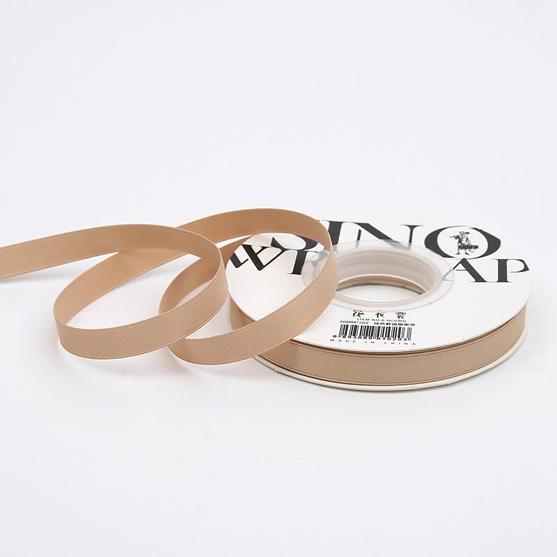 Satin-Blumenband - Tee mit Milch - Rolle 1 cm x 18 m