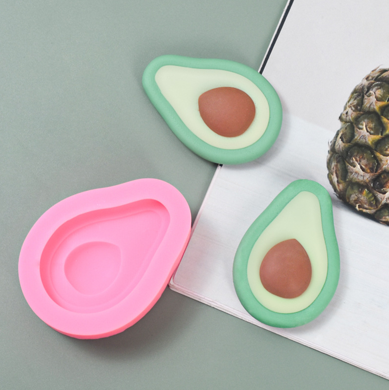Silikonform für Kerzen - Avocado