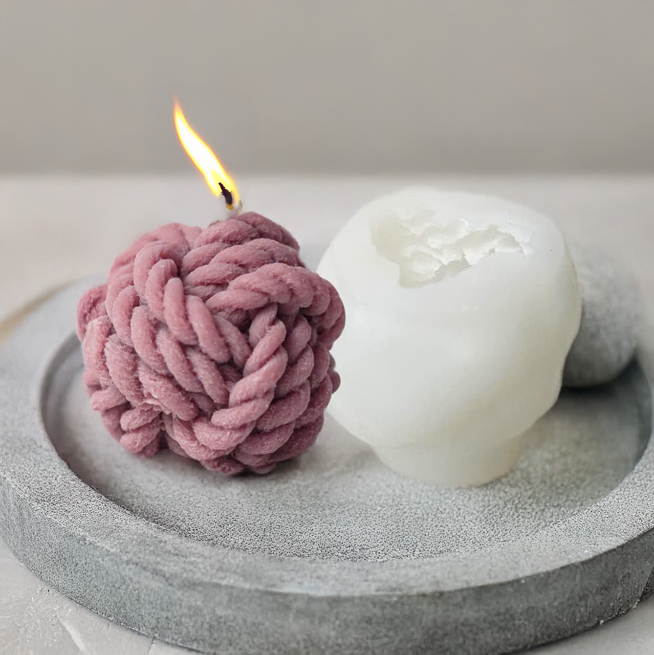 Silikonform für Kerzen - "Wool Ball" Wollknäuel