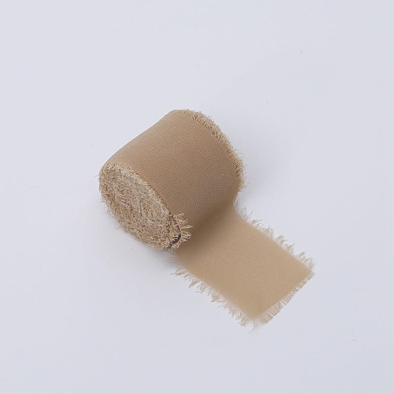Floristikband – Chiffon – Beige – Rolle 4 cm x 4,5 m