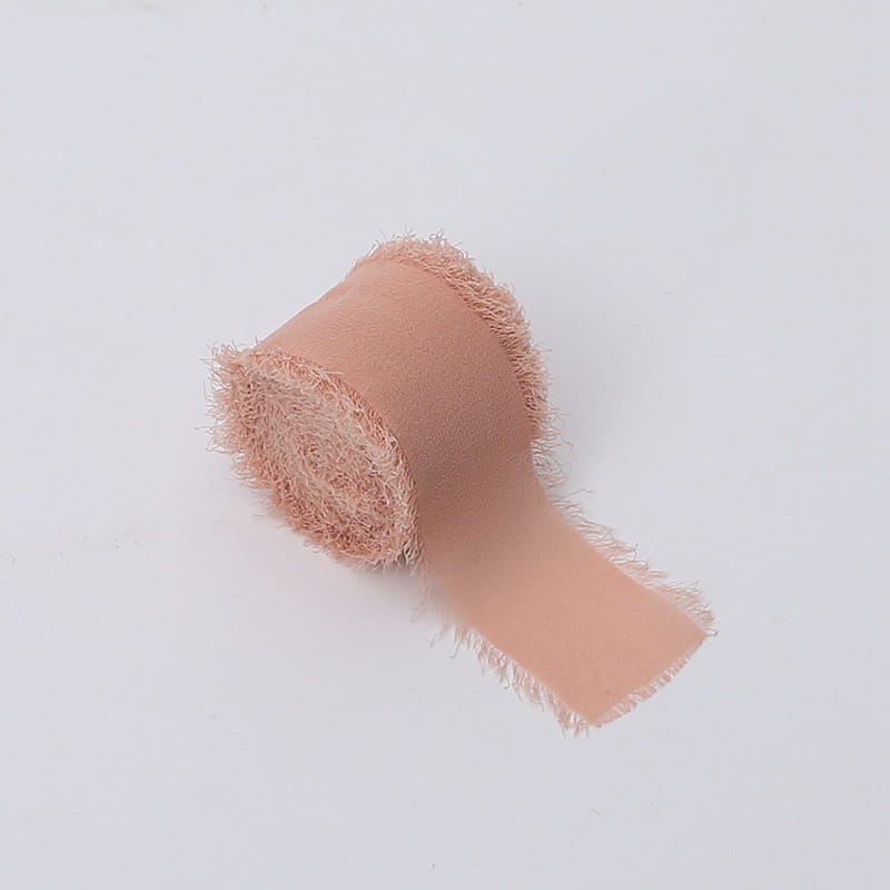 Floristikband – Chiffon – Pfirsich-Nude – Rolle 4 cm x 4,5 m