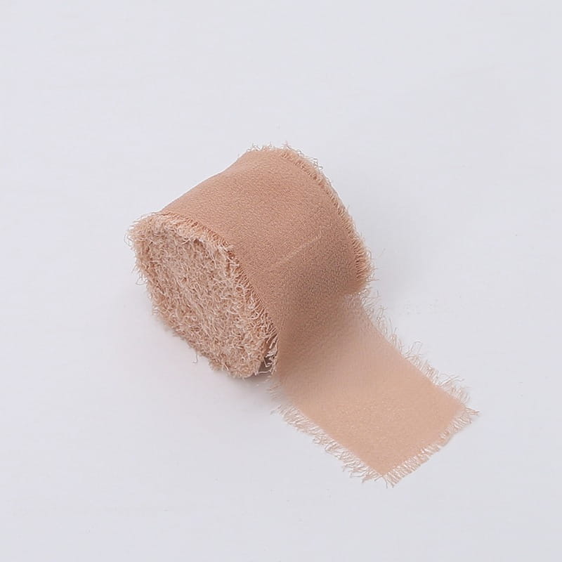 Floristikband – Chiffon – Karamell Nude – Rolle 4 cm x 4,5 m